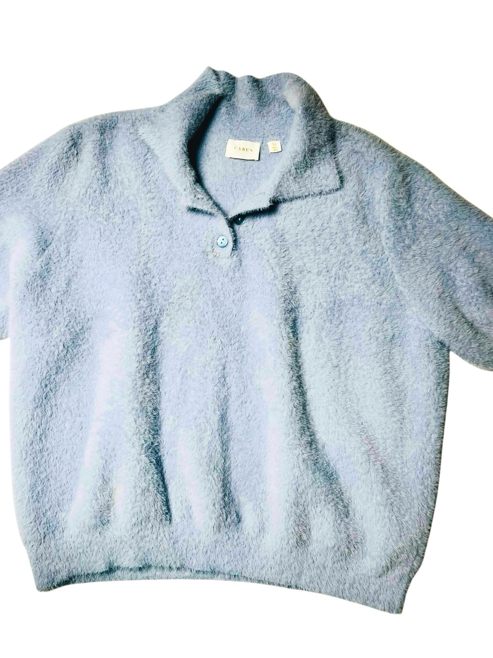 Cyrus Light lilac Polo-Collar Plush Sweater